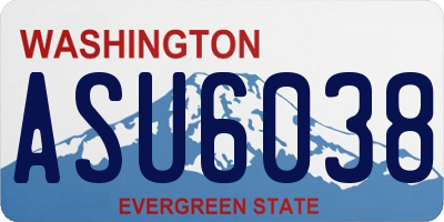 WA license plate ASU6038
