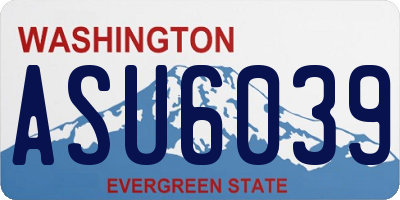 WA license plate ASU6039