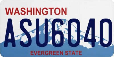 WA license plate ASU6040
