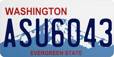 WA license plate ASU6043