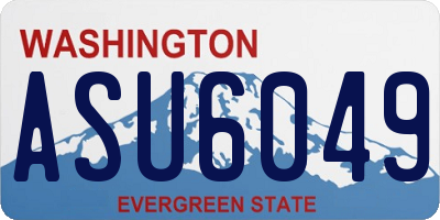 WA license plate ASU6049