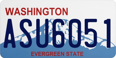 WA license plate ASU6051