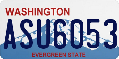 WA license plate ASU6053