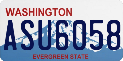 WA license plate ASU6058