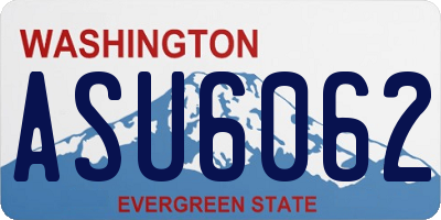 WA license plate ASU6062