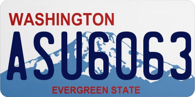 WA license plate ASU6063