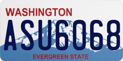 WA license plate ASU6068
