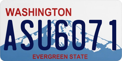 WA license plate ASU6071