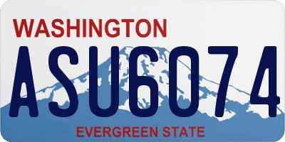 WA license plate ASU6074