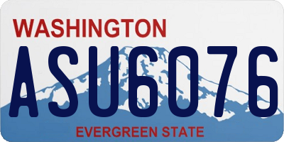 WA license plate ASU6076