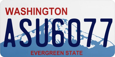 WA license plate ASU6077