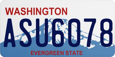 WA license plate ASU6078