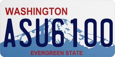 WA license plate ASU6100