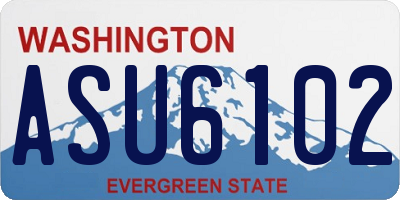 WA license plate ASU6102