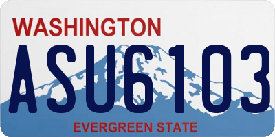 WA license plate ASU6103