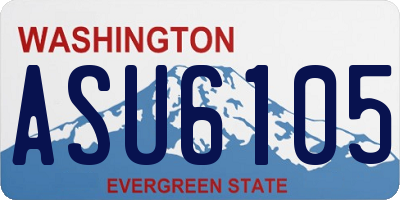 WA license plate ASU6105