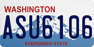 WA license plate ASU6106