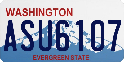 WA license plate ASU6107