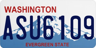 WA license plate ASU6109