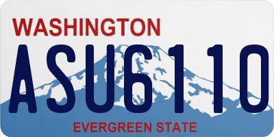 WA license plate ASU6110