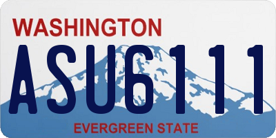 WA license plate ASU6111