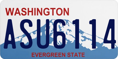 WA license plate ASU6114