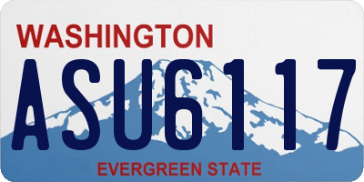 WA license plate ASU6117