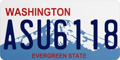 WA license plate ASU6118