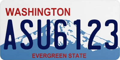 WA license plate ASU6123