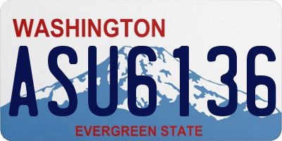 WA license plate ASU6136