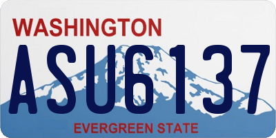 WA license plate ASU6137