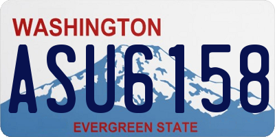 WA license plate ASU6158