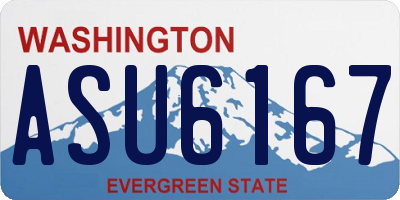 WA license plate ASU6167