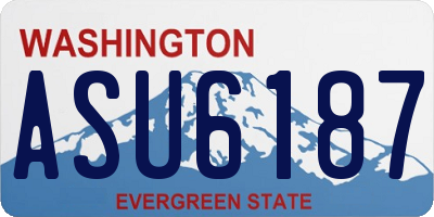 WA license plate ASU6187