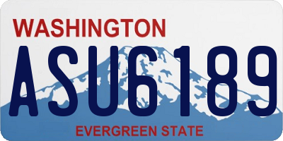WA license plate ASU6189