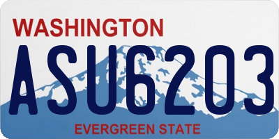 WA license plate ASU6203