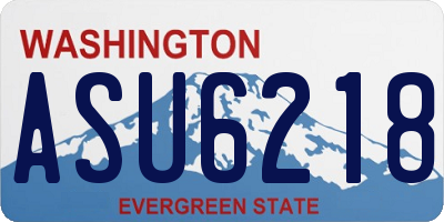 WA license plate ASU6218