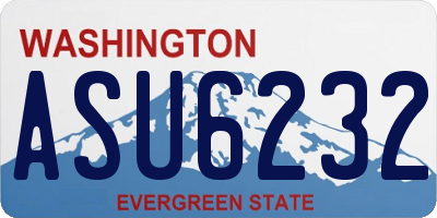 WA license plate ASU6232