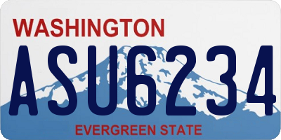 WA license plate ASU6234