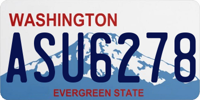 WA license plate ASU6278