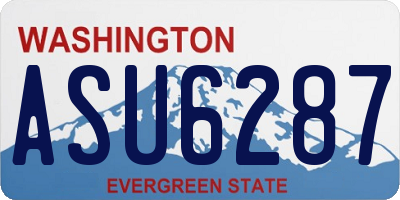 WA license plate ASU6287
