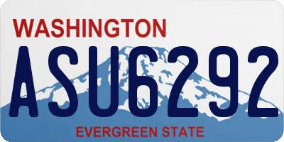 WA license plate ASU6292