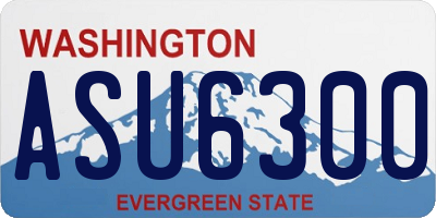 WA license plate ASU6300