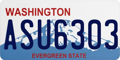 WA license plate ASU6303