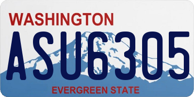 WA license plate ASU6305