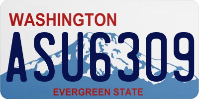 WA license plate ASU6309