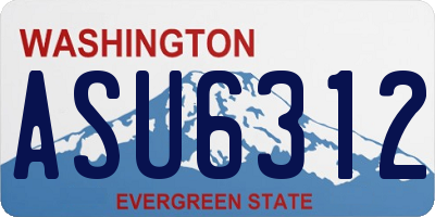 WA license plate ASU6312