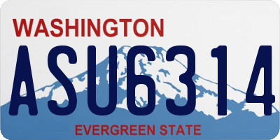 WA license plate ASU6314