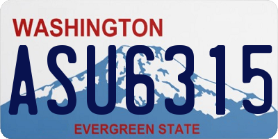 WA license plate ASU6315