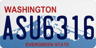 WA license plate ASU6316